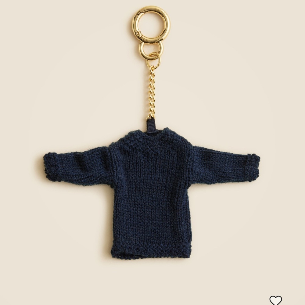 J crew Rollneck sweater bag charm keychain